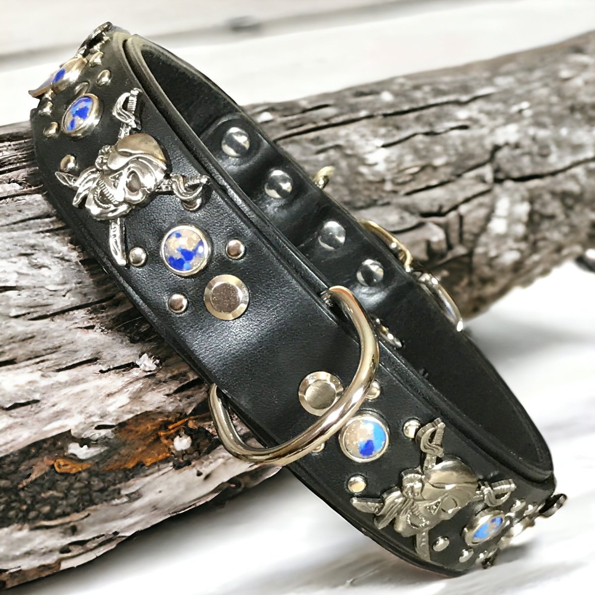 Leather Dog Collar - Pirate Themed/Calipso – Karma Collars