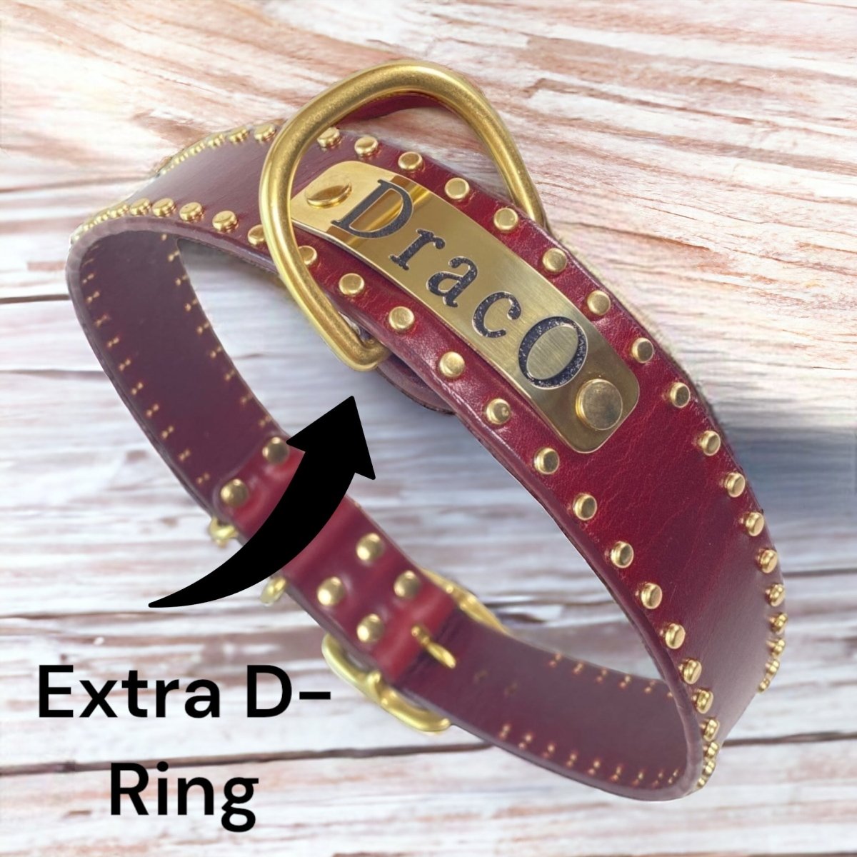 leather collar d rings for dog collars