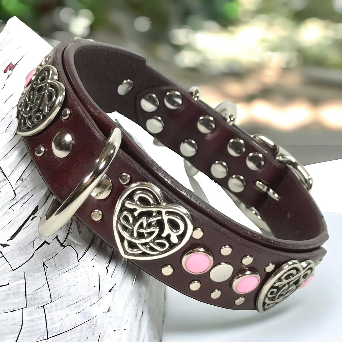 Custom Leather Dog Collar Celtic Karma Collars Leather Dog Collars