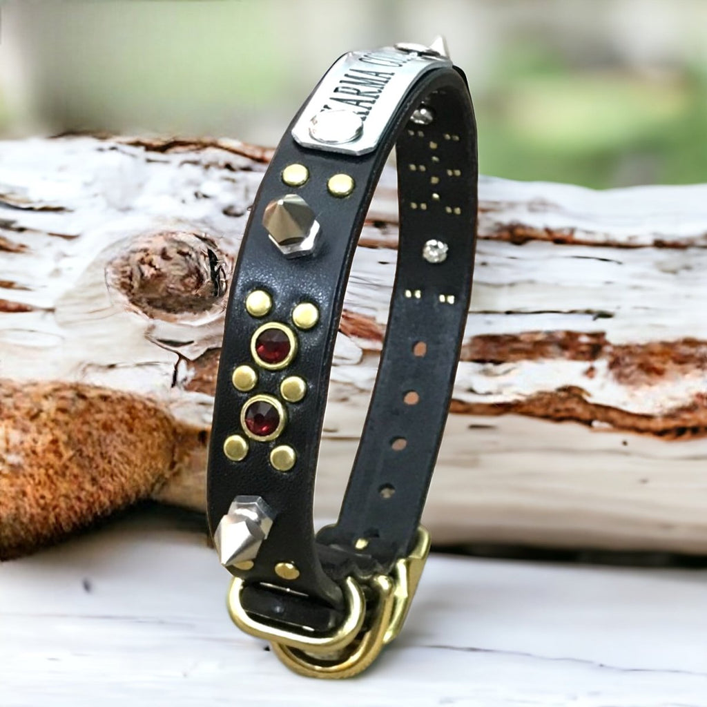 #leather-dog-collars# - #karma-collars#