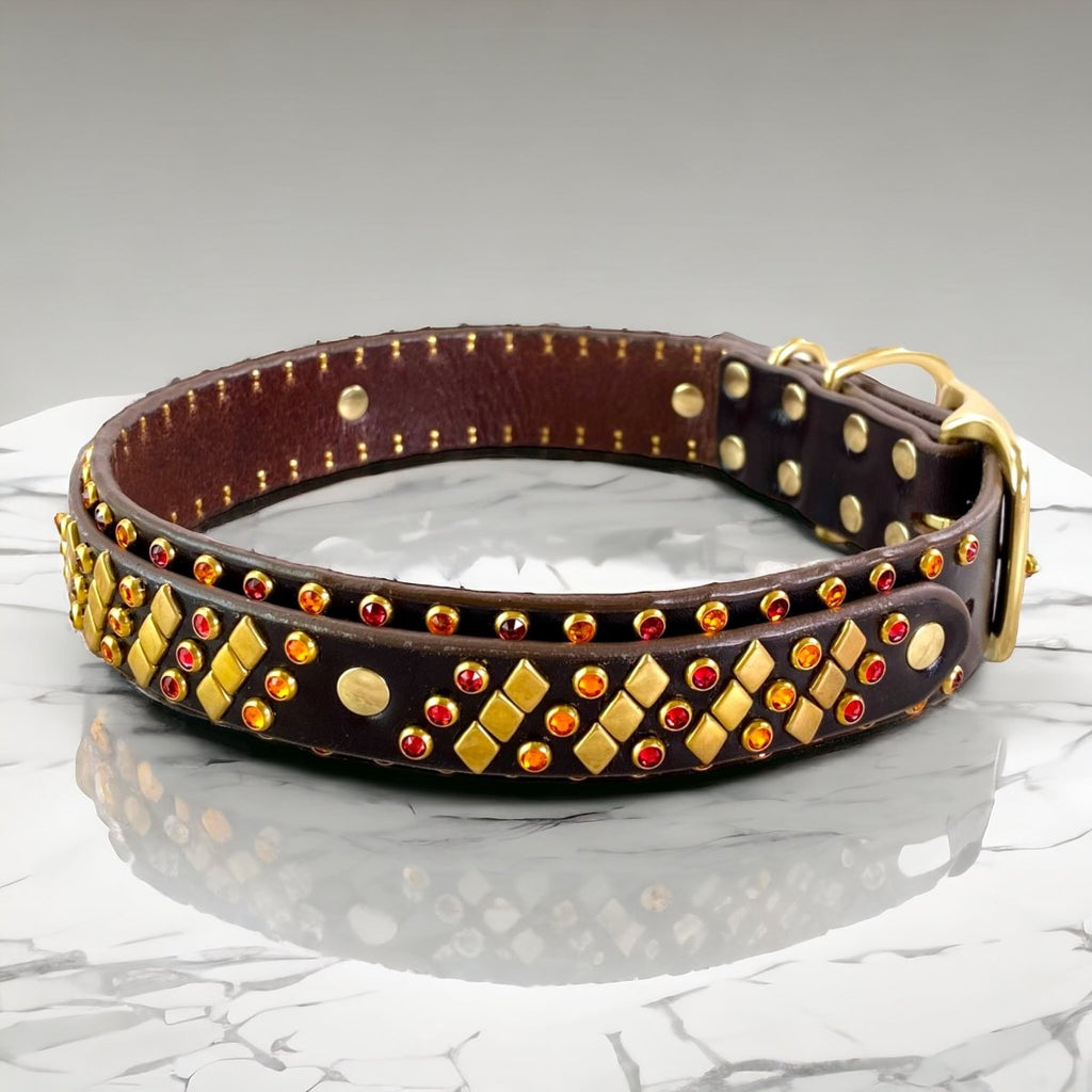 #leather-dog-collars# - #karma-collars#