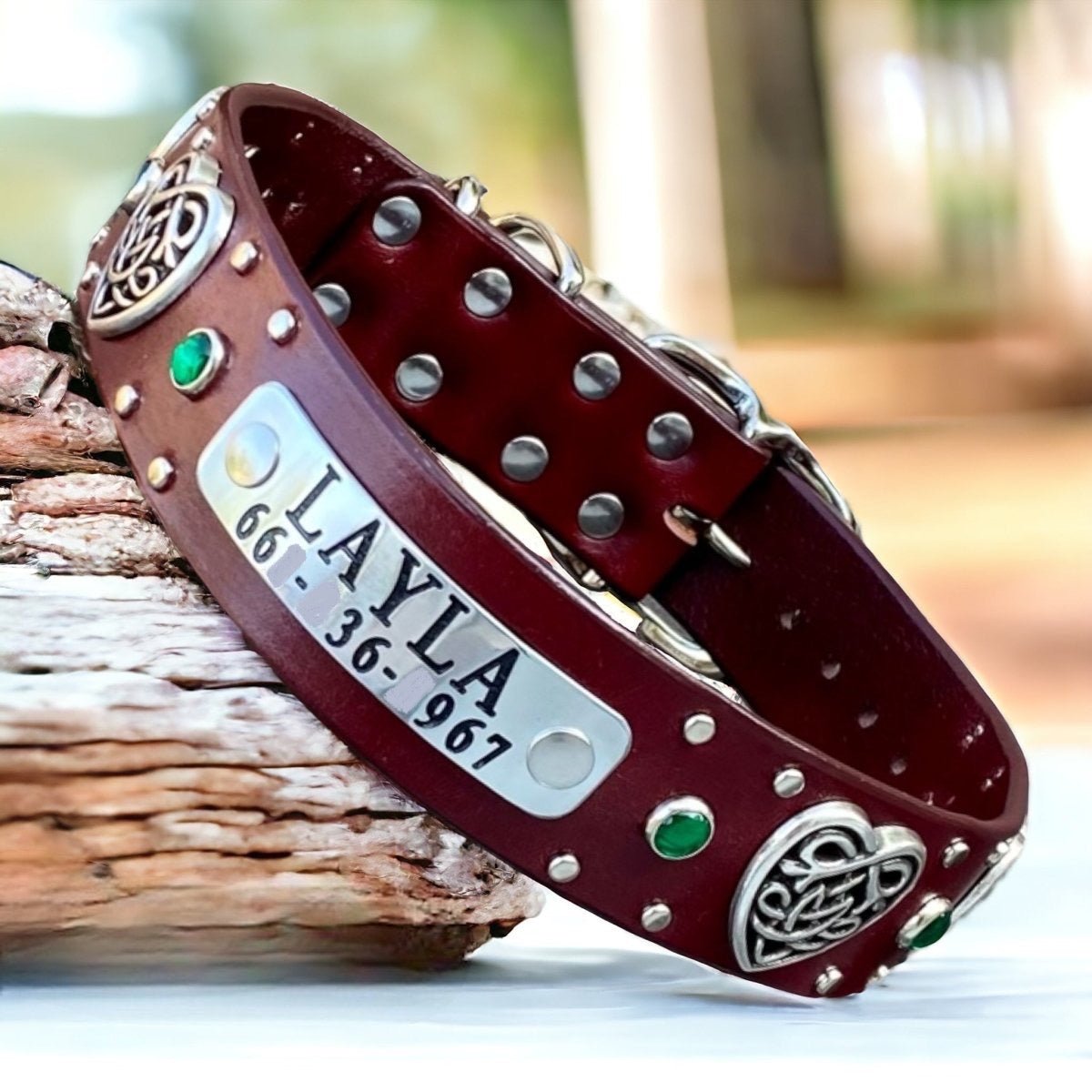 Personalized leather dog collars best sale