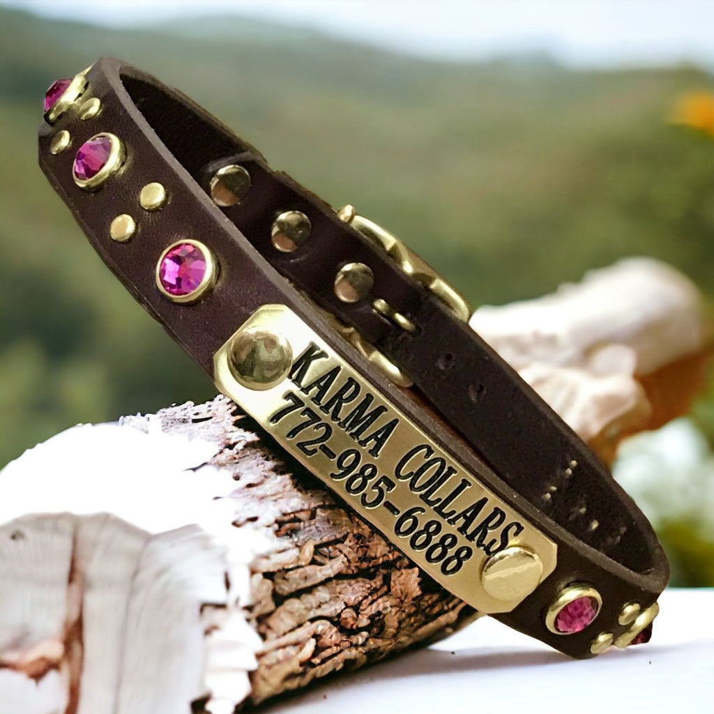 #leather-dog-collars# - #karma-collars#