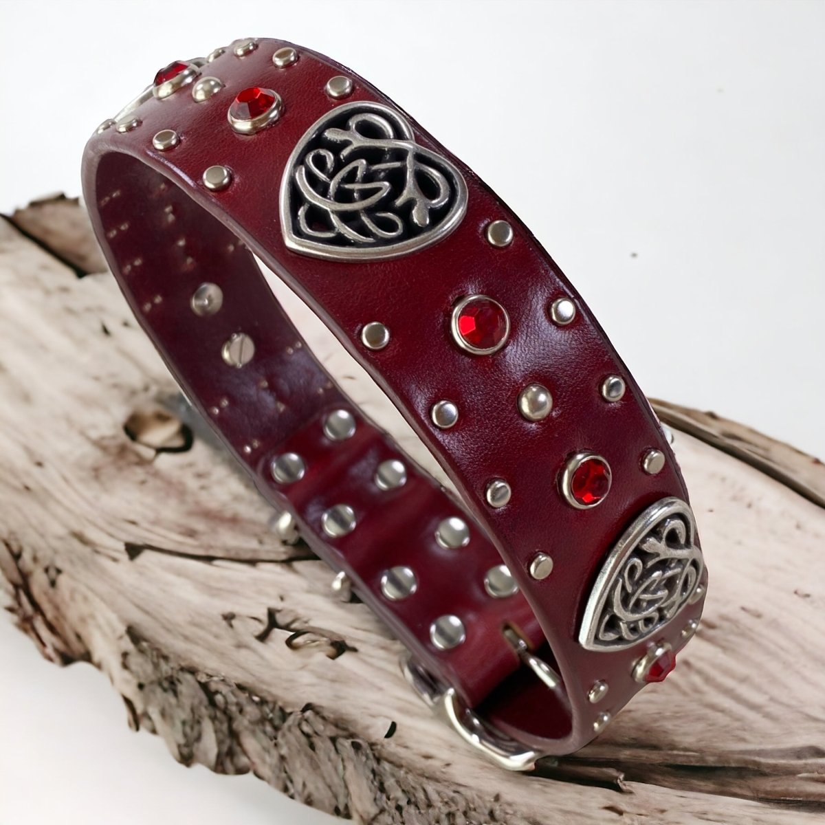 Celtic leather dog collar best sale