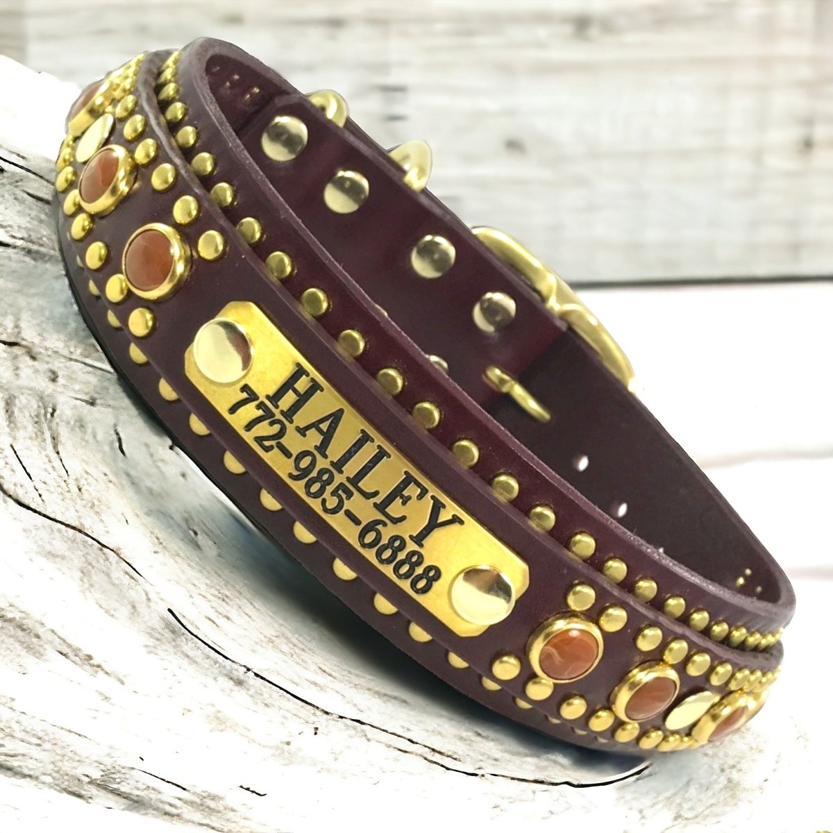 Stylish Local Leather Dog Collar Karma Collars Leather Dog Collars