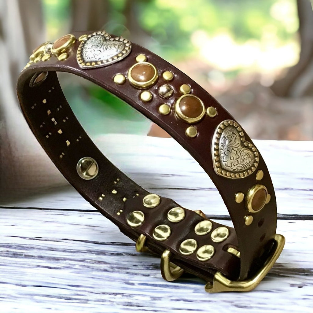 #leather - dog - collars# - #karma - collars#