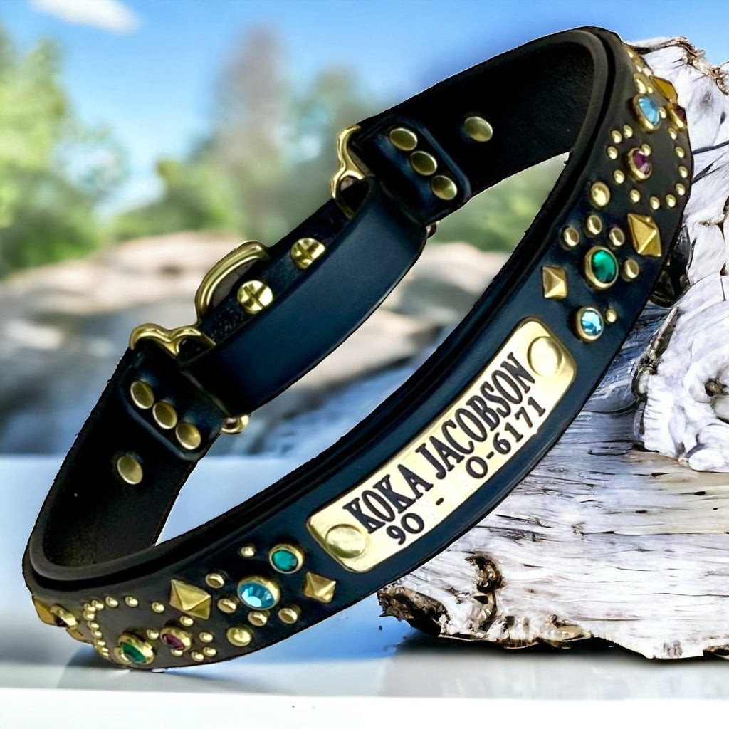 #leather - dog - collars# - #karma - collars#