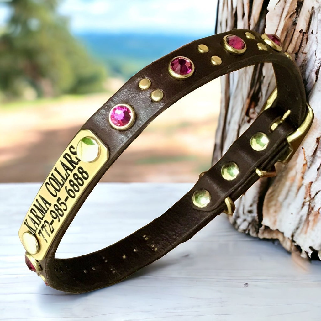 #leather - dog - collars# - #karma - collars#