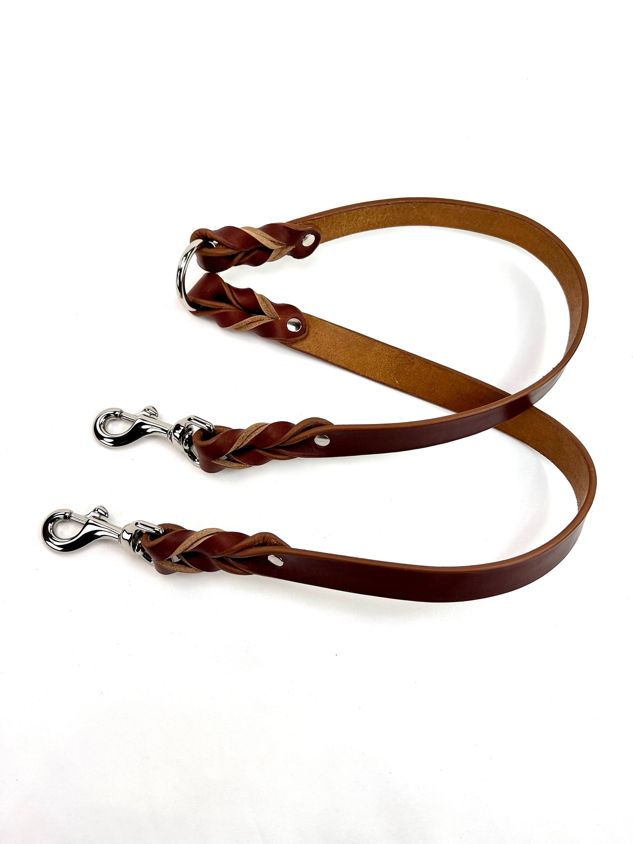 Premium Leather Leash Coupler for Walking Two Dogs 18