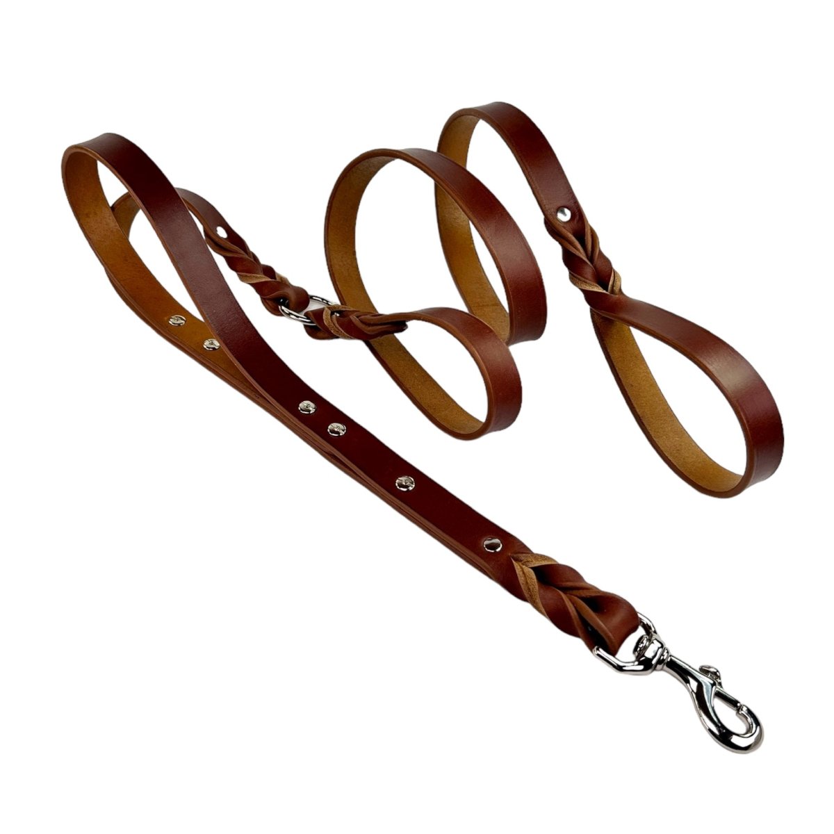 Double Handle Leather Leash 5-Foot / 1
