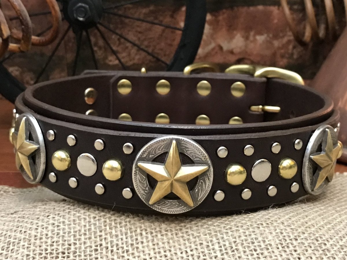 Heirloom Stars Leather Dog Collars  Designer Dog Boutique at