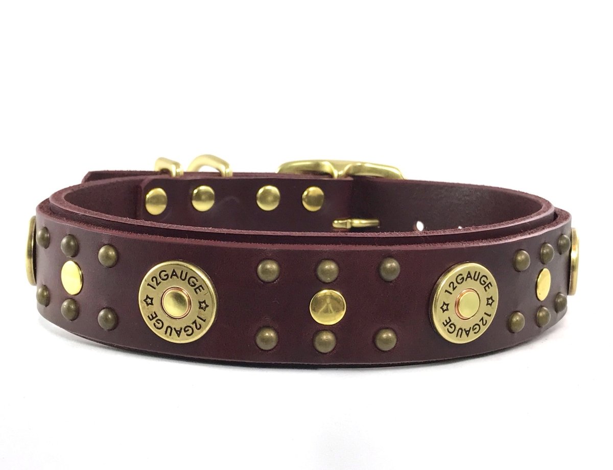 Leather Fancy Dog Collars Amazon Genuine Leather Dog Collar